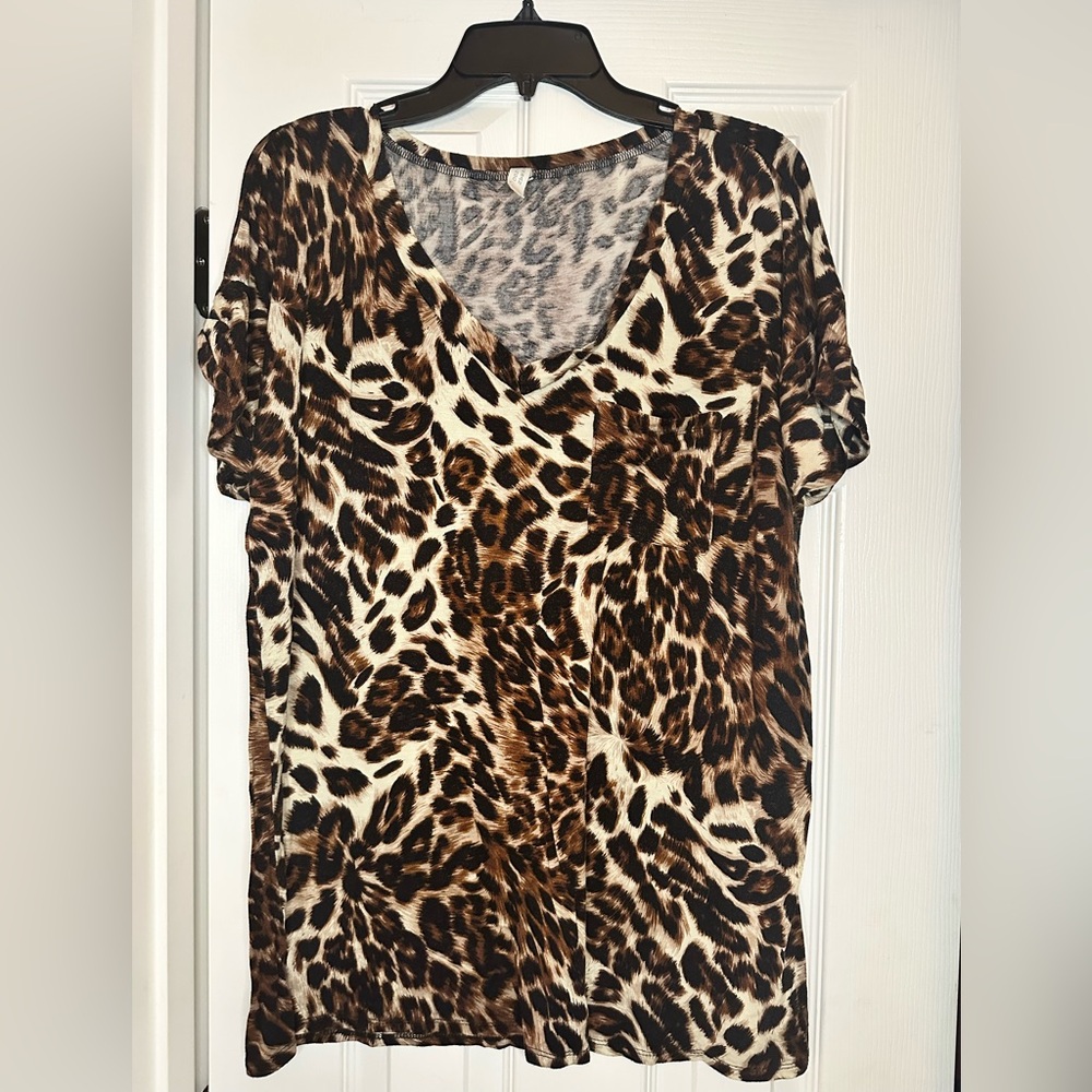 Flamingo Urban Leopard Print Blouse